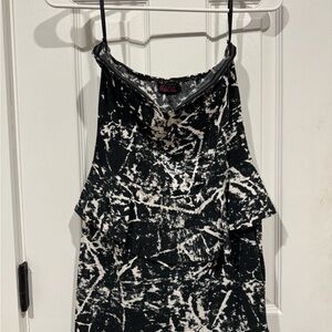 “Motel Rocks” Cute Black and White Strapless Party Dress